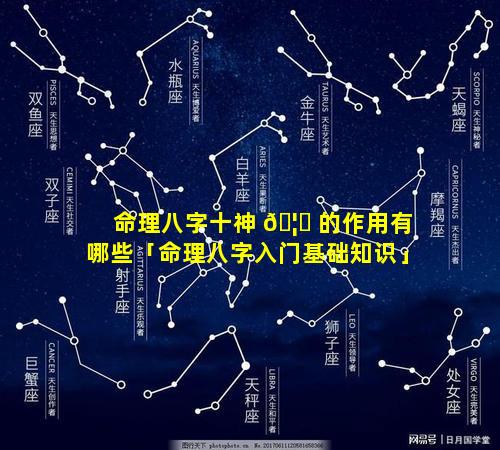 命理八字十神 🦅 的作用有哪些「命理八字入门基础知识」